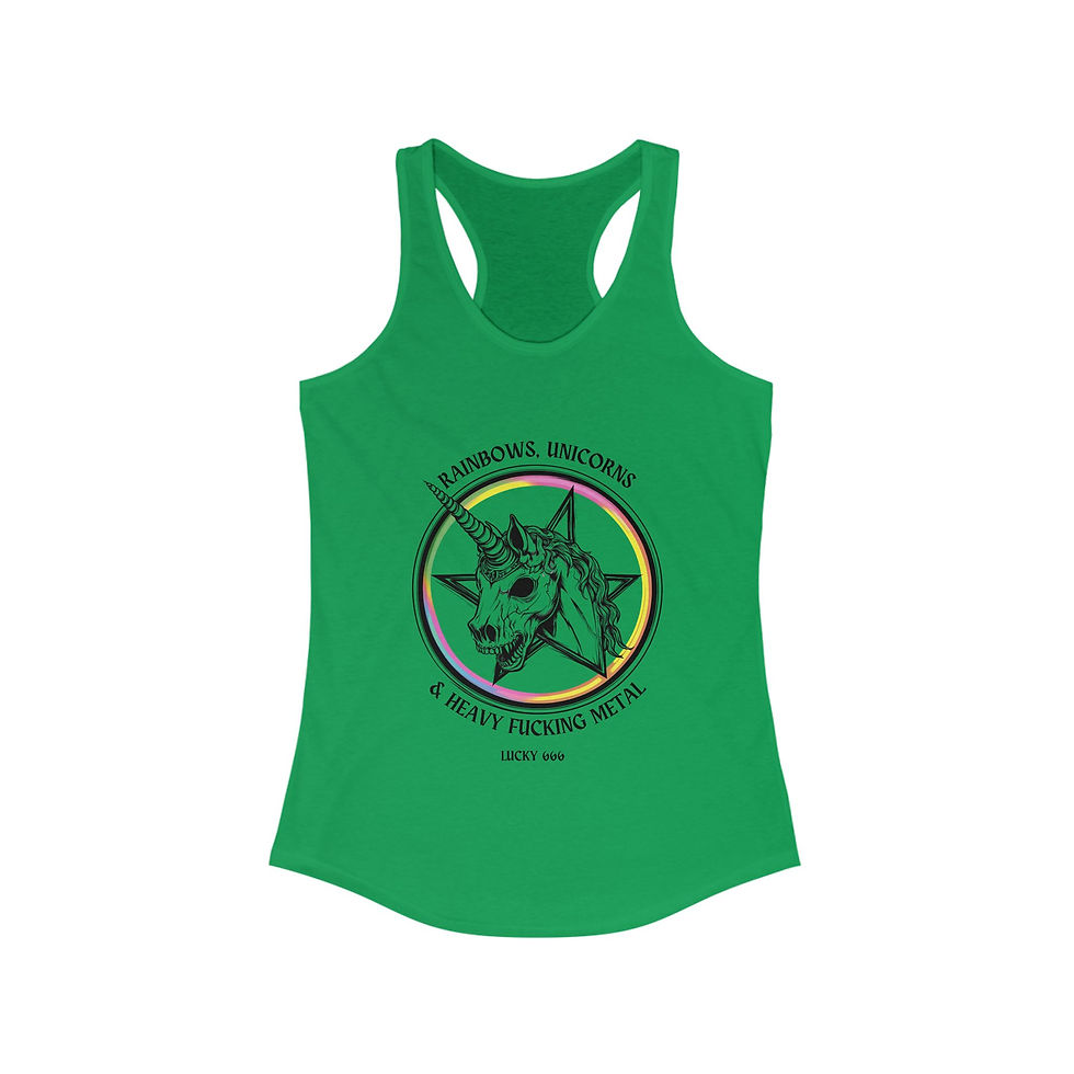 Thumbnail: Rainbows, Unicorns & Heavy Fucking Metal Racerback Tank 