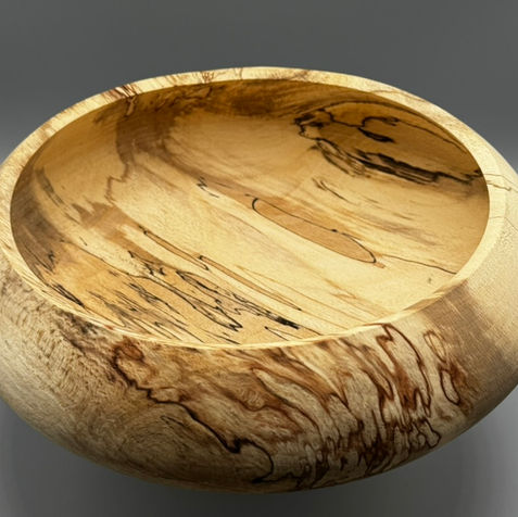 spalted wooden bowl side view