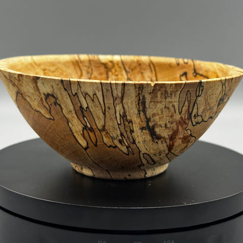 spalted wooden bowl with beautiful colour variation