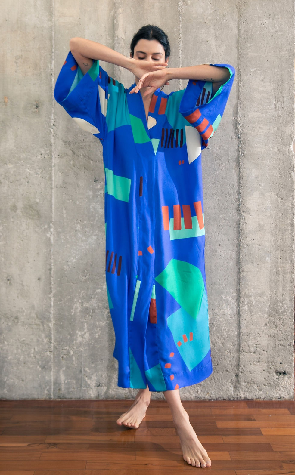 Miniatura: Vestido kimono seda (+BORDA)
