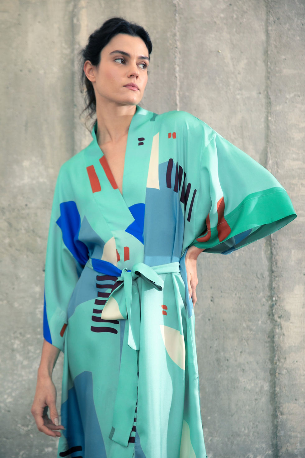 Miniatura: Vestido kimono seda (+BORDA)