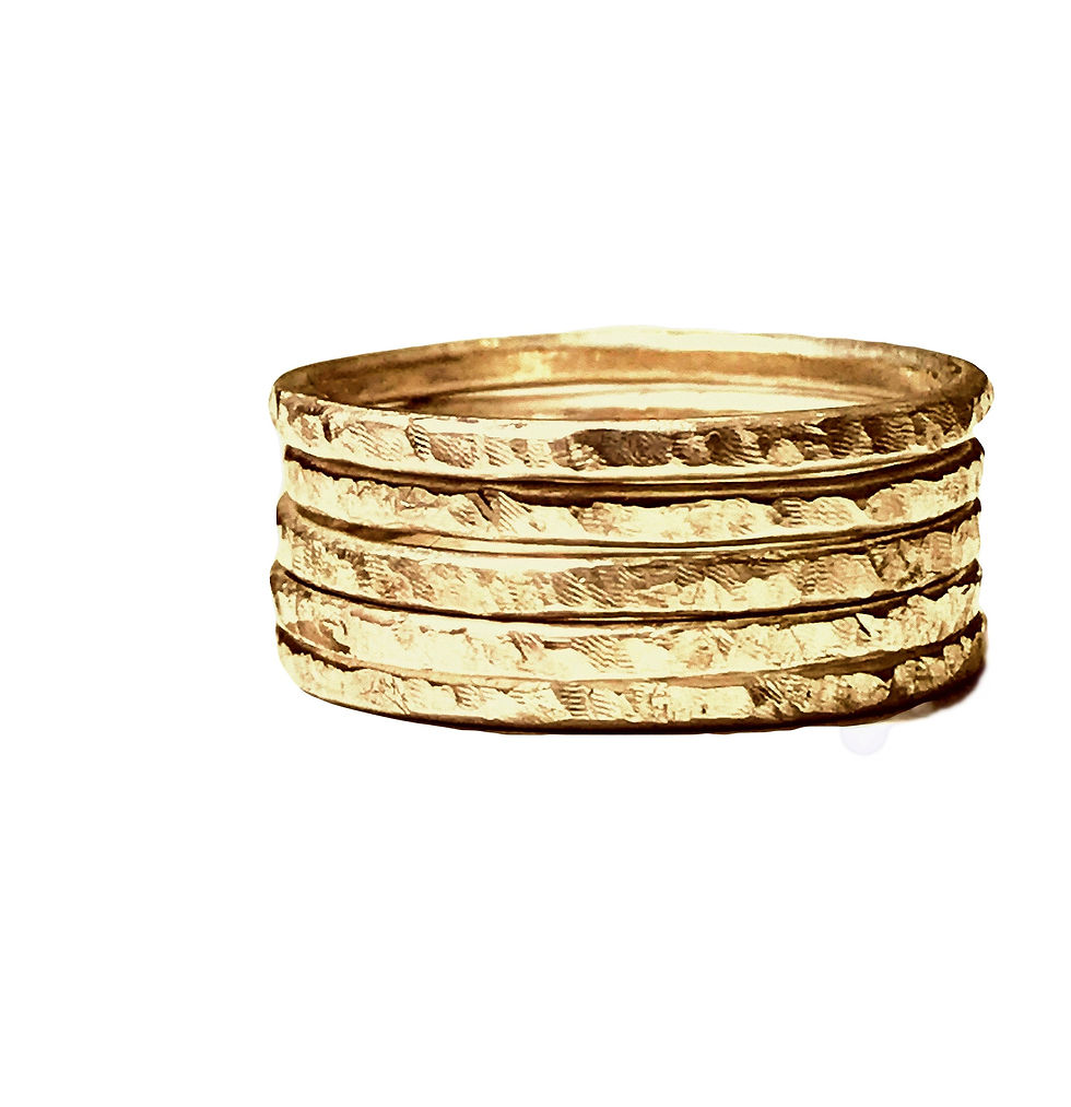 Pure Karat Tru Hammer Stackable Set