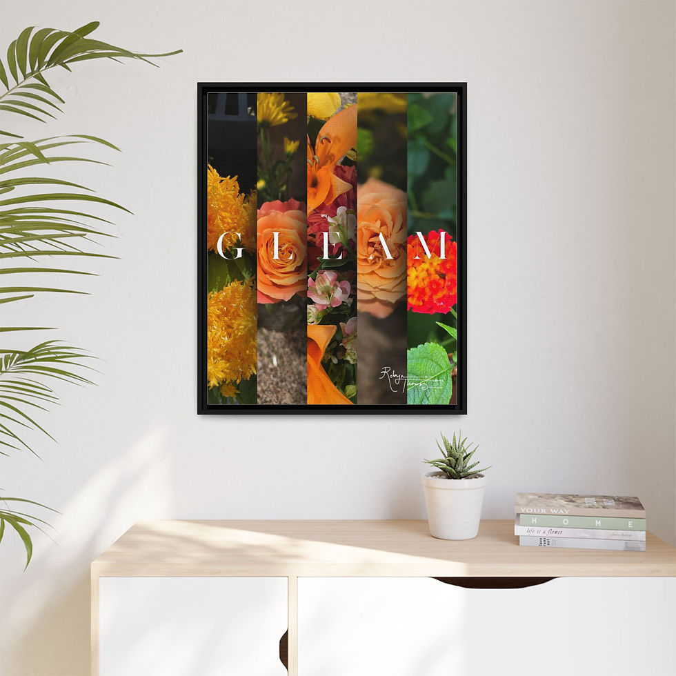 Thumbnail: Framed Matte Canvas - GLEAM Column Collage Botanicals 005 Robyn Thomas