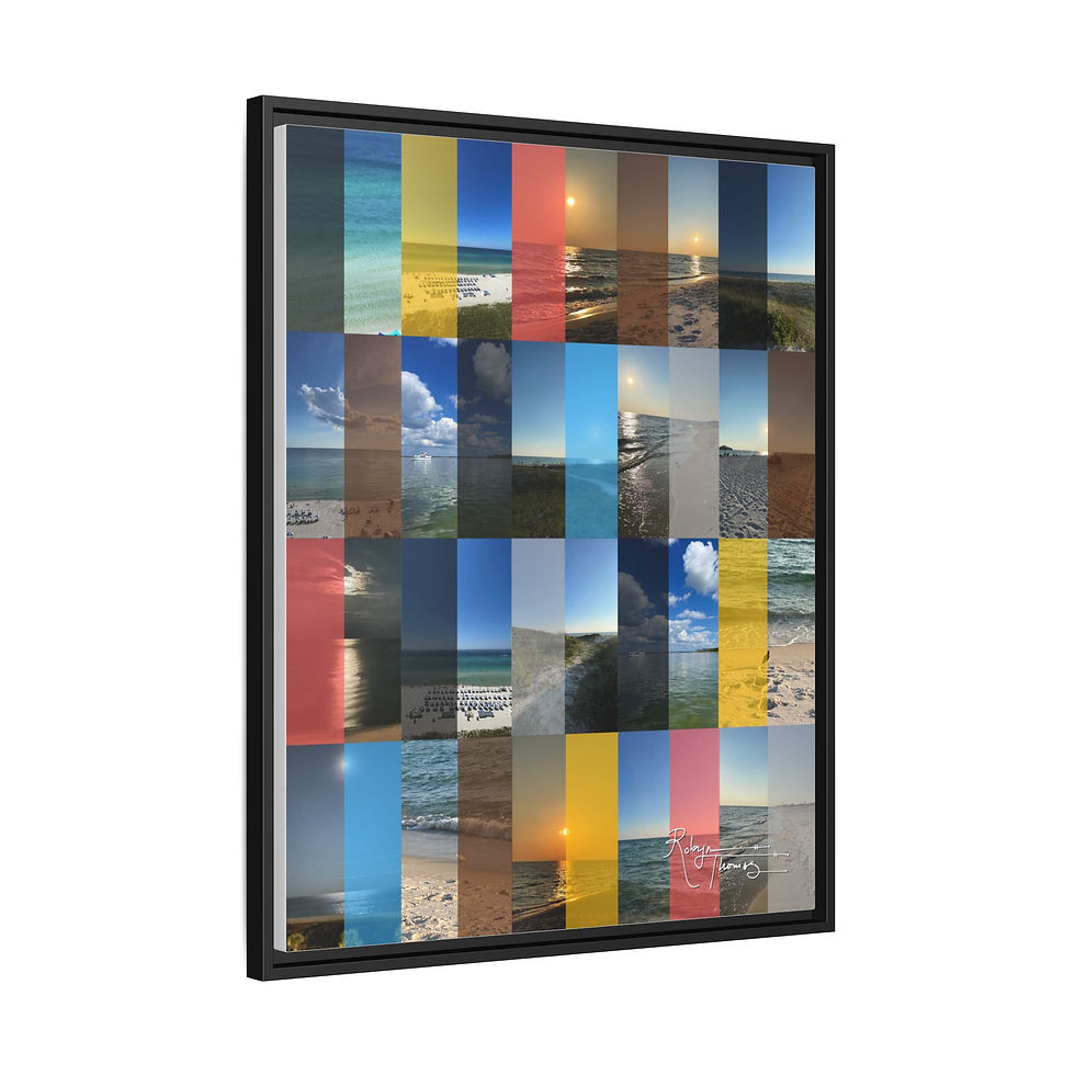 Thumbnail: Framed Matte Canvas - Coastal Color Block Mosaic 001 Robyn Thomas