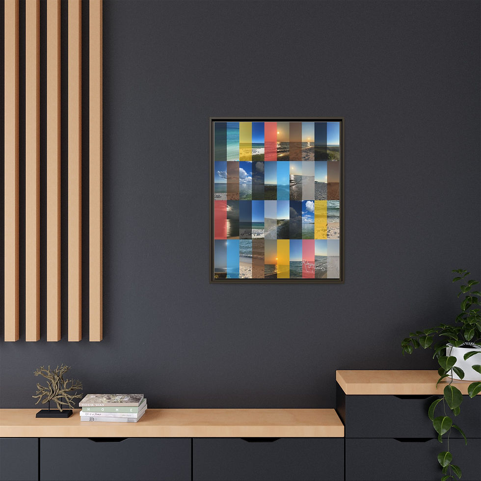 Thumbnail: Framed Matte Canvas - Coastal Color Block Mosaic 001 Robyn Thomas
