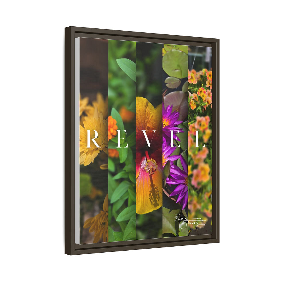 Thumbnail: Framed Matte Canvas - REVEL Column Collage Botanicals 003 Robyn Thomas