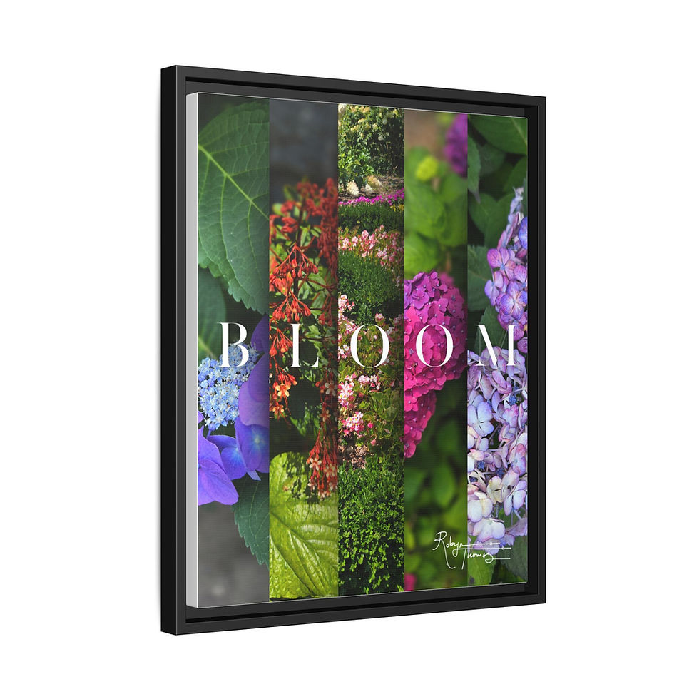 Thumbnail: Framed Matte Canvas Print — BLOOM Column Collage Botanicals 001 Robyn Thomas