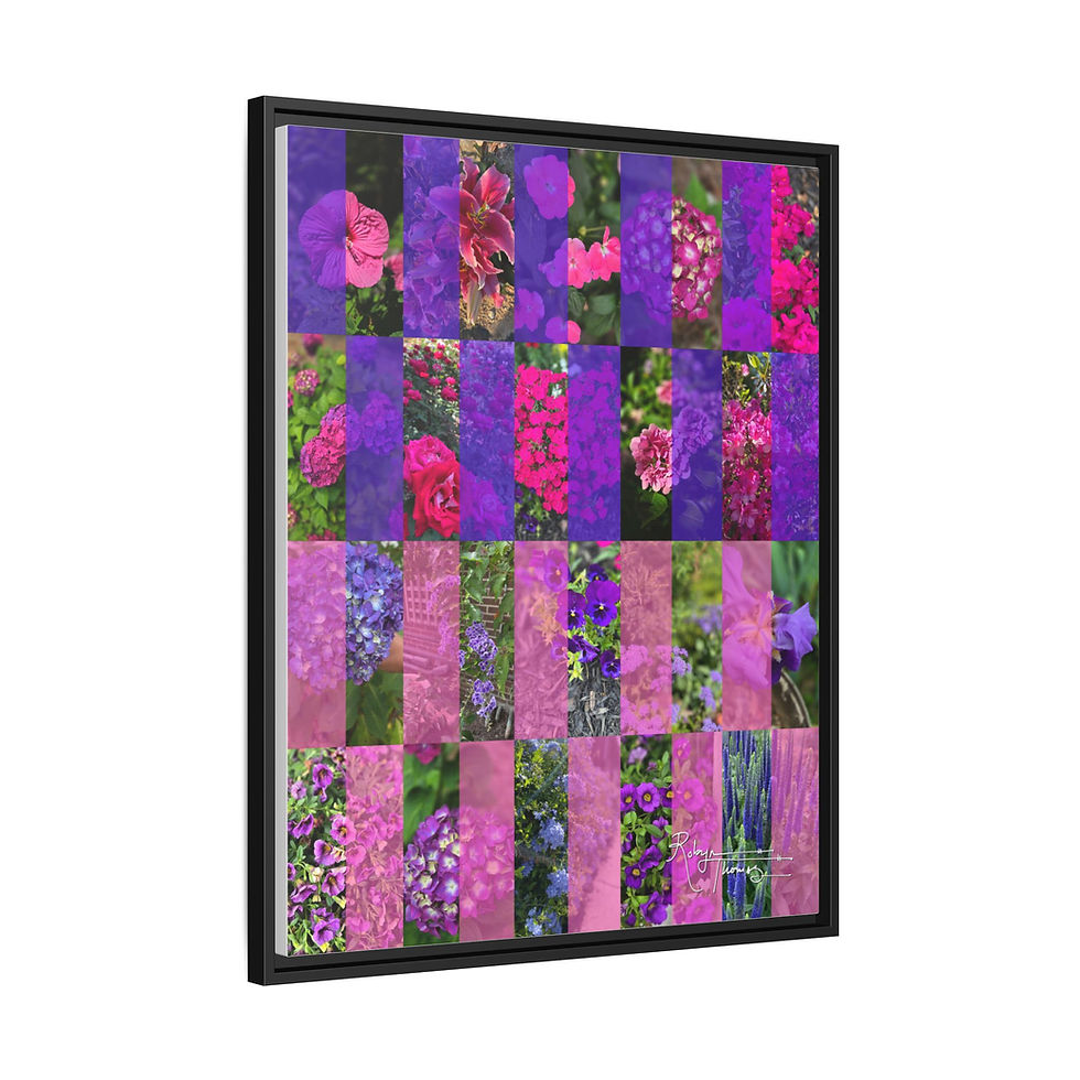 Thumbnail: Framed Matte Canvas - Abstract Purple x Pink Mosaic 001 Robyn Thomas