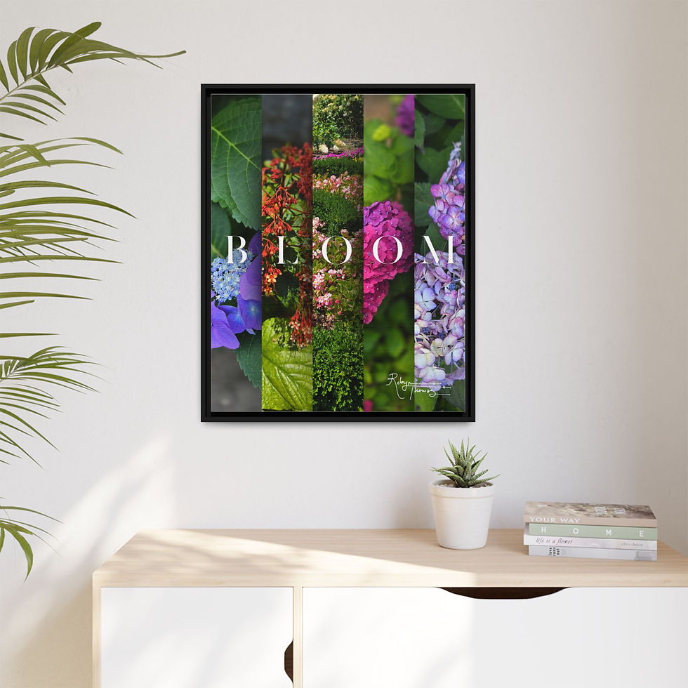 Thumbnail: Framed Matte Canvas Print — BLOOM Column Collage Botanicals 001 Robyn Thomas