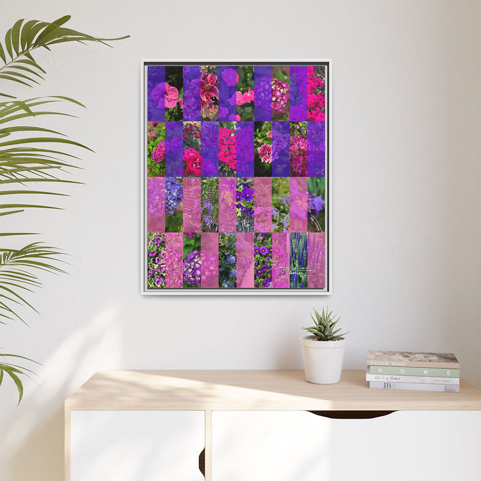 Thumbnail: Framed Matte Canvas - Abstract Purple x Pink Mosaic 001 Robyn Thomas