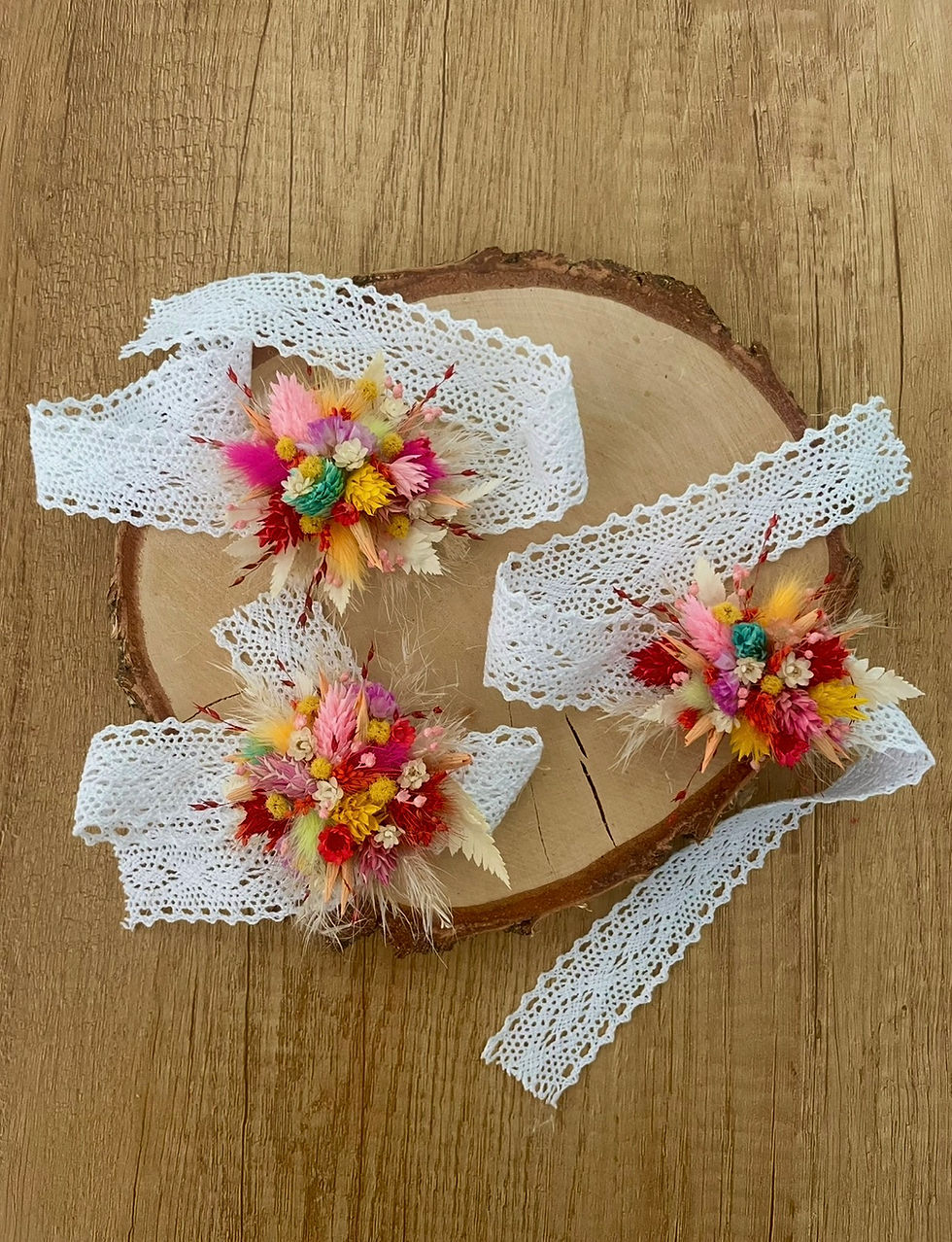 Miniature : Bracelet en fleurs séchées