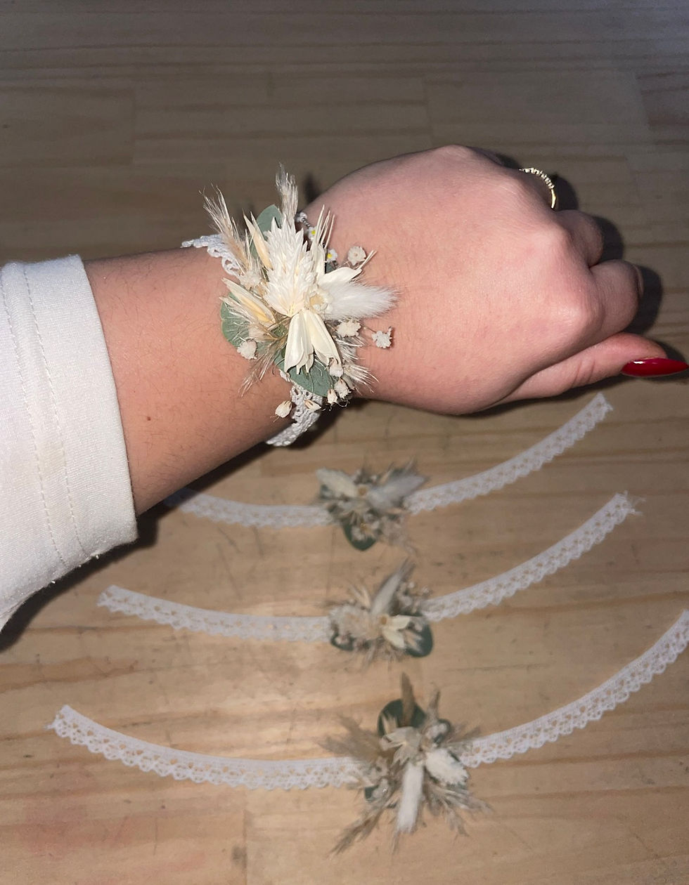 Miniature : Bracelet en fleurs séchées