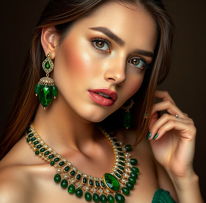 Model wearing green Jewellery.jpg