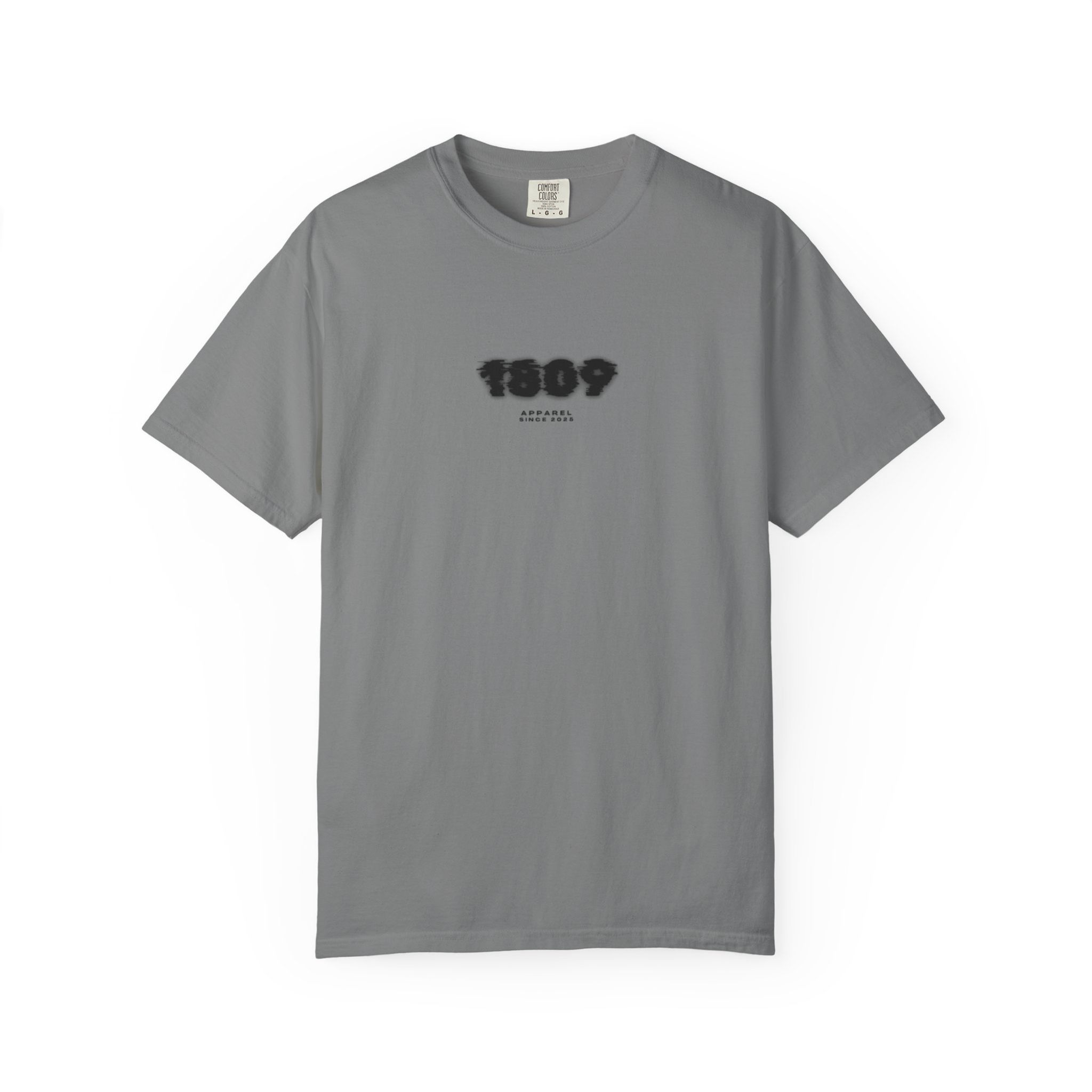 Garment-Dyed T-Shirt with Bold '1809' Print,