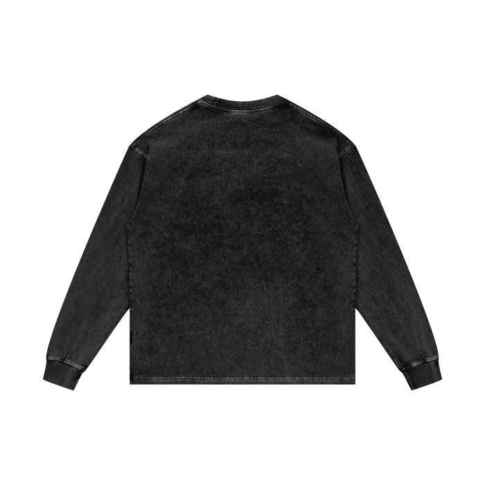 Thumbnail: Acid Wash Oversize Long Sleeve T-Shirt - 250 GSM
