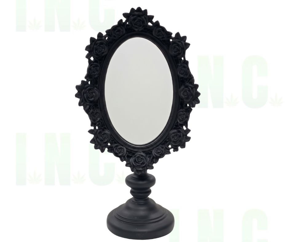 Black Rose Tabletop Mirror Front View