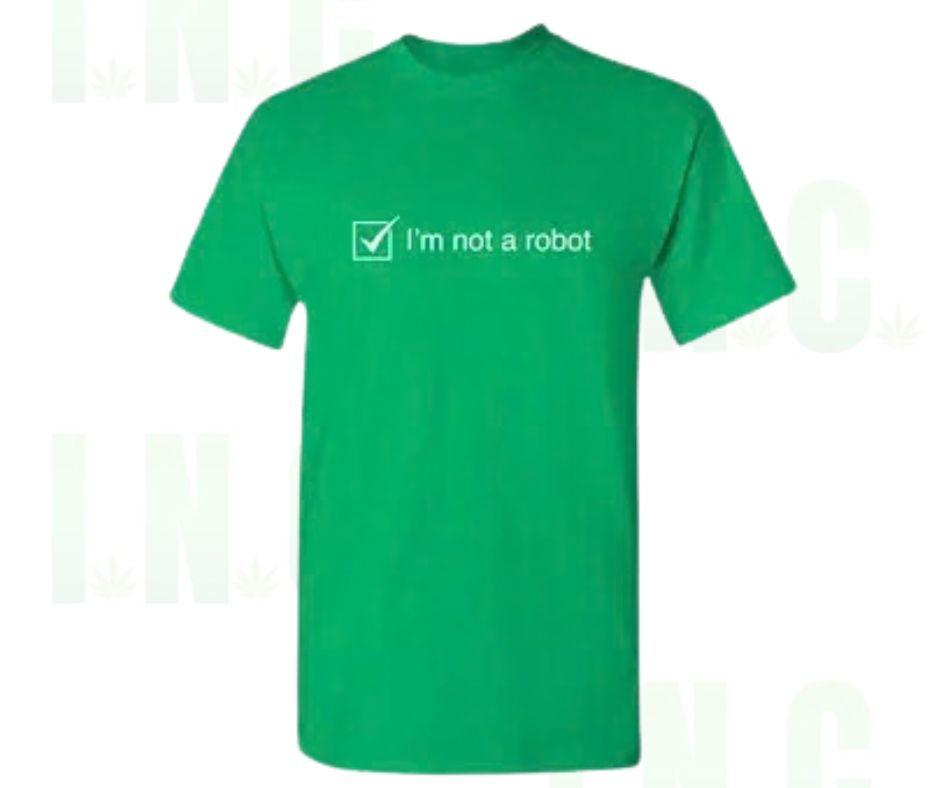Green I'm Not a Robot Tee – Internet Humor Front View
