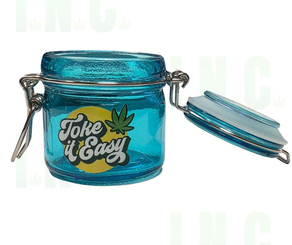 Thumbnail: "Toke it Easy" Aqua Blue Airtight Storage Jar