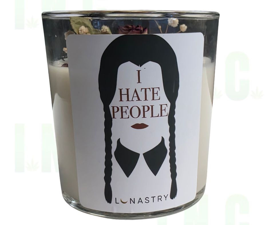 "I Hate People" Wednesday Addams Candle
