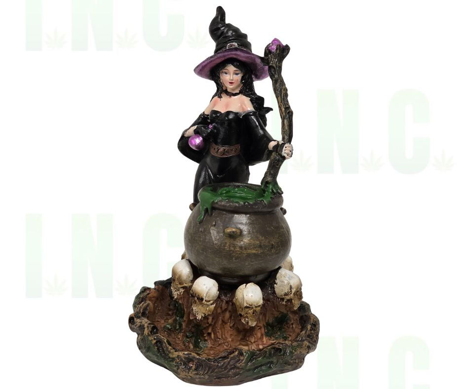 Mystic Witch and Cauldron Backflow Incense Burner