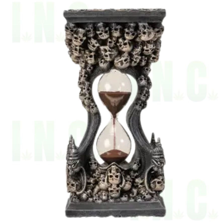 Time Runs Out – Morphing Skull Sand Timer Front View