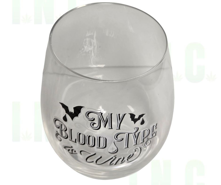 Thumbnail: My Blood Type is Wine Stemless Wine Glass