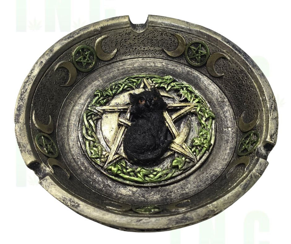 Thumbnail: "Midnight Whispers" Black Cat Pentagram Ashtray