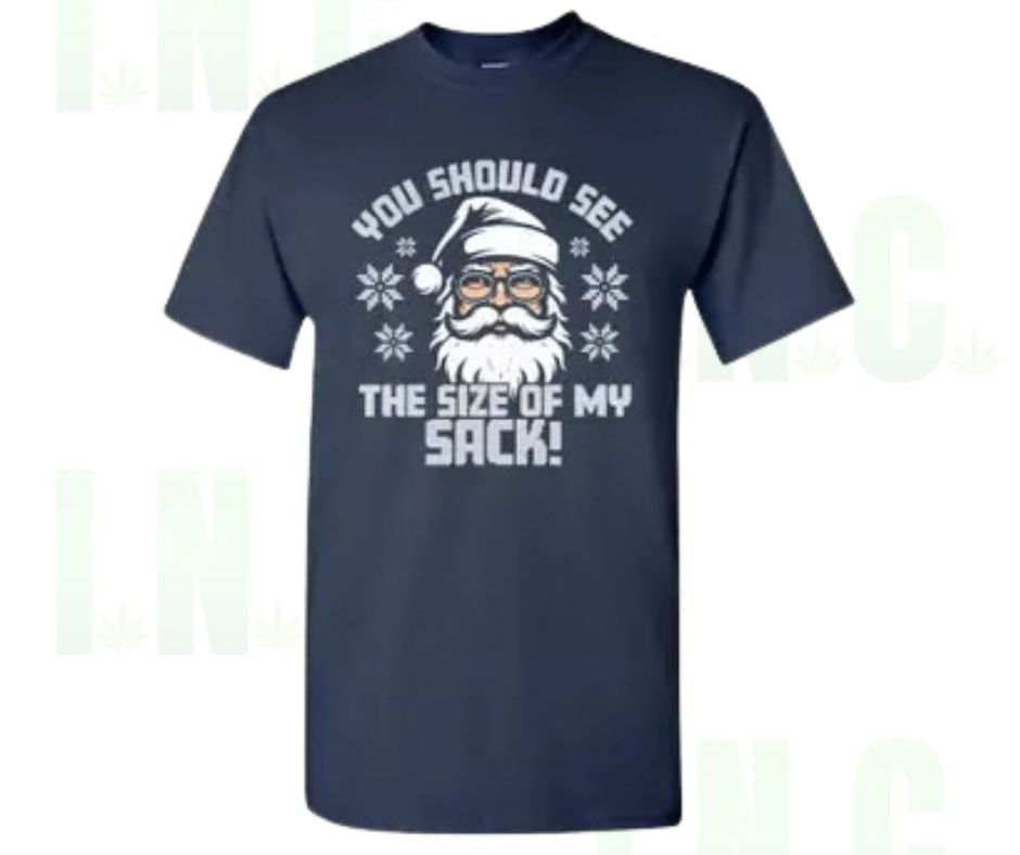 You Should See the Size of My Sack! Tee – Santa's Got a Big One Front View
