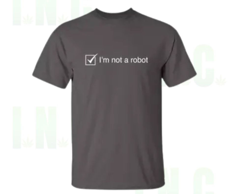 Charcoal I'm Not a Robot Tee – Internet Humor Front View