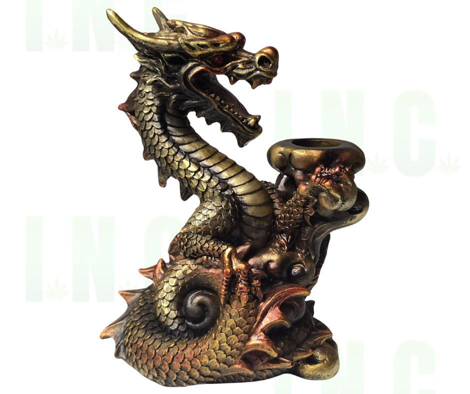 "Fire-Breather's Roost" Red & Gold Dragon Backflow Incense Burner