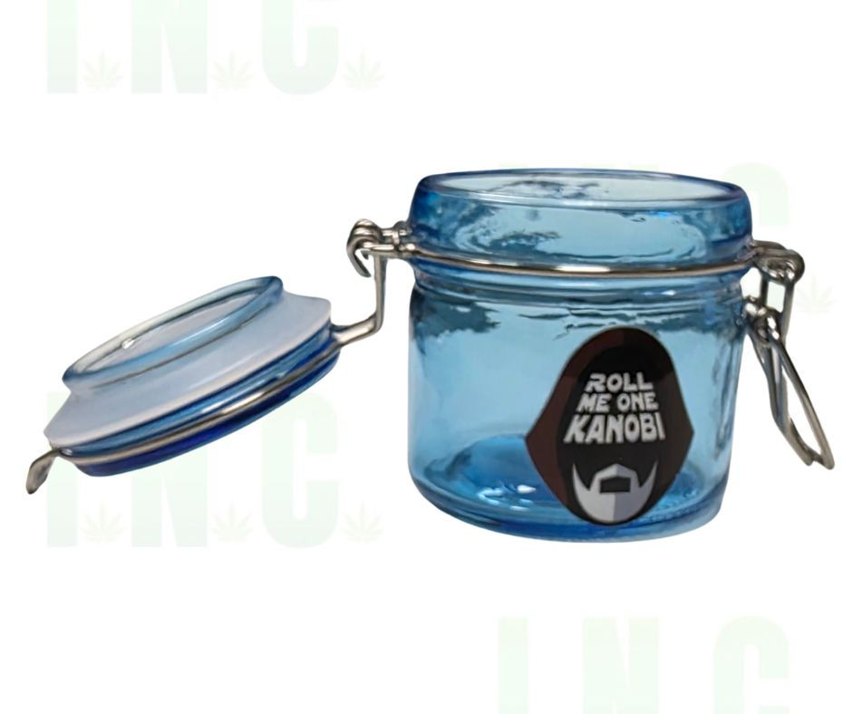Thumbnail: "Roll Me One, Kanobi" Blue Airtight Storage Jar