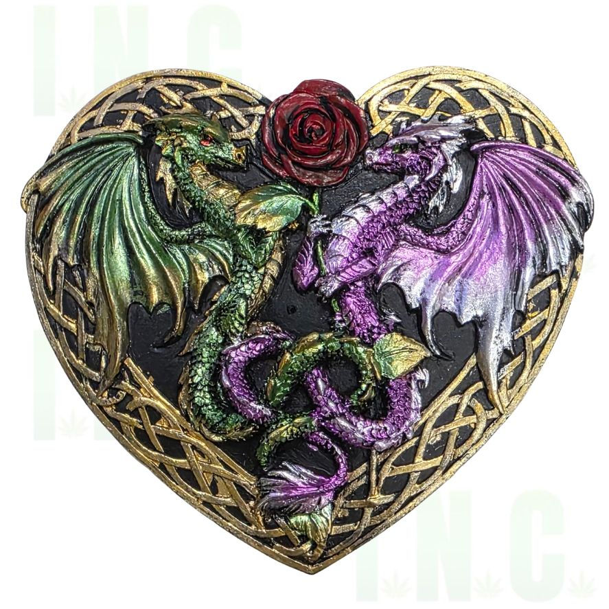 Beautiful Heart Shaped Dragon Incense Burner Top View