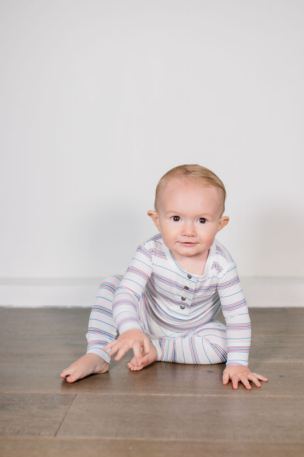 Thumbnail: Red & Blue Stripe Bamboo Two-Piece Set