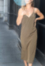 camille slip dress olive