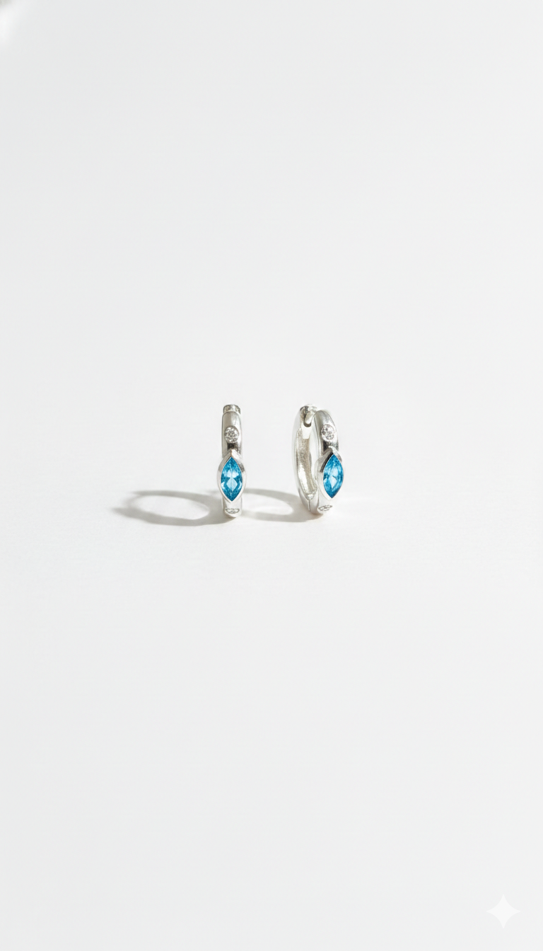 Thumbnail: ECHO Earrings | Silver & Blue Tupaz