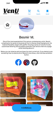 app design in beta profile page