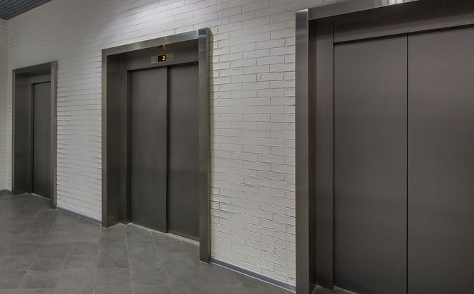 Office space with three elevators
