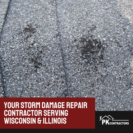 Hail damage to roof