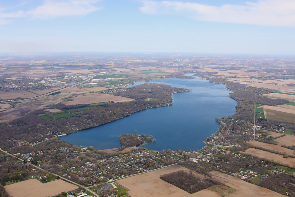 Aerial View of Delavan Lake