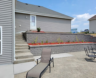 landscape block wall and seat wall
