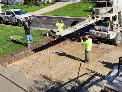 Kramer Enterprises Working on Concrete Driveway Step by Step - Laying frame