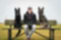 Jake with Remi & Echo Sitting on Bench