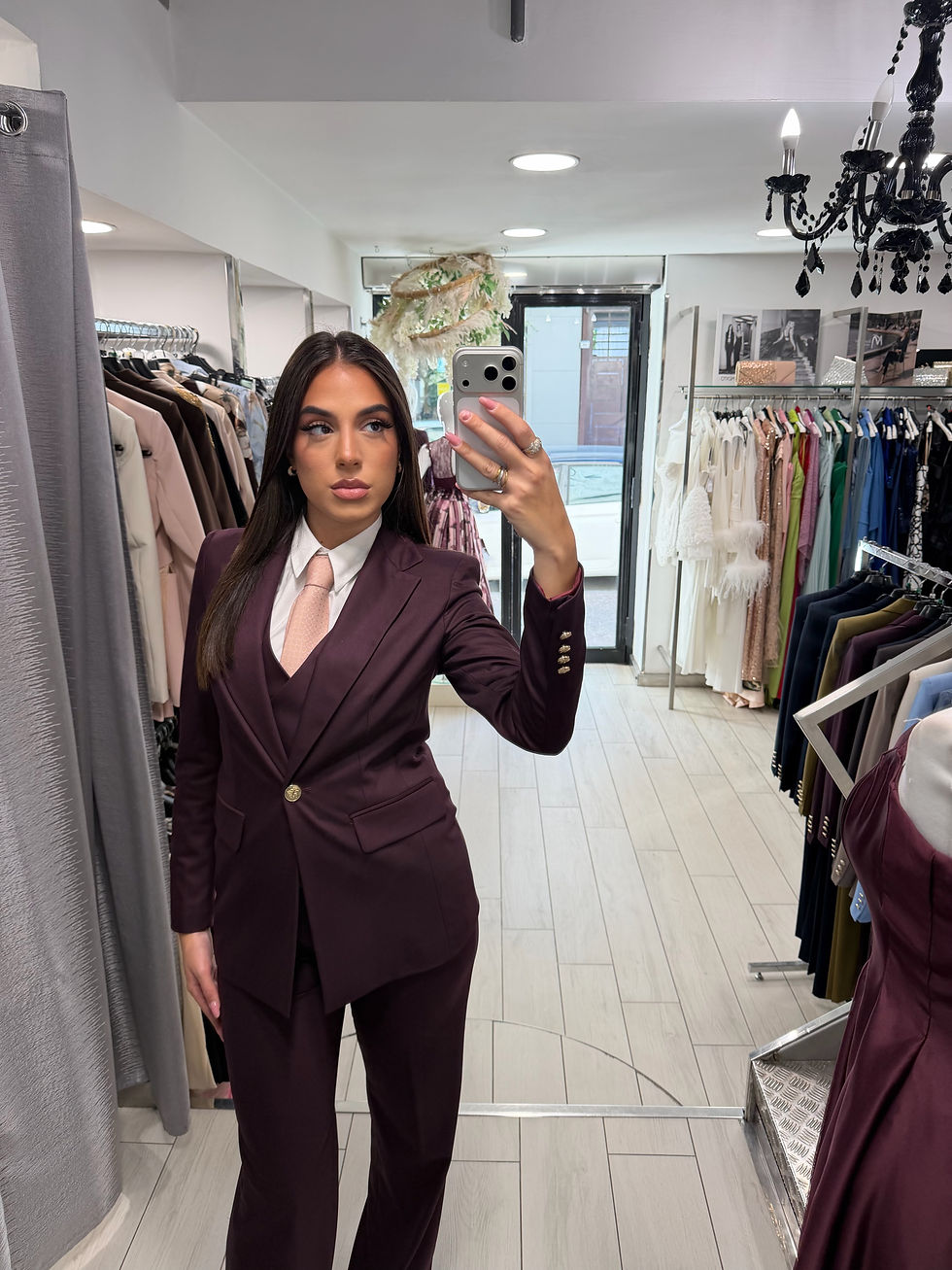 Miniatura: Tailleur "VITTORIA” monopetto bordeaux