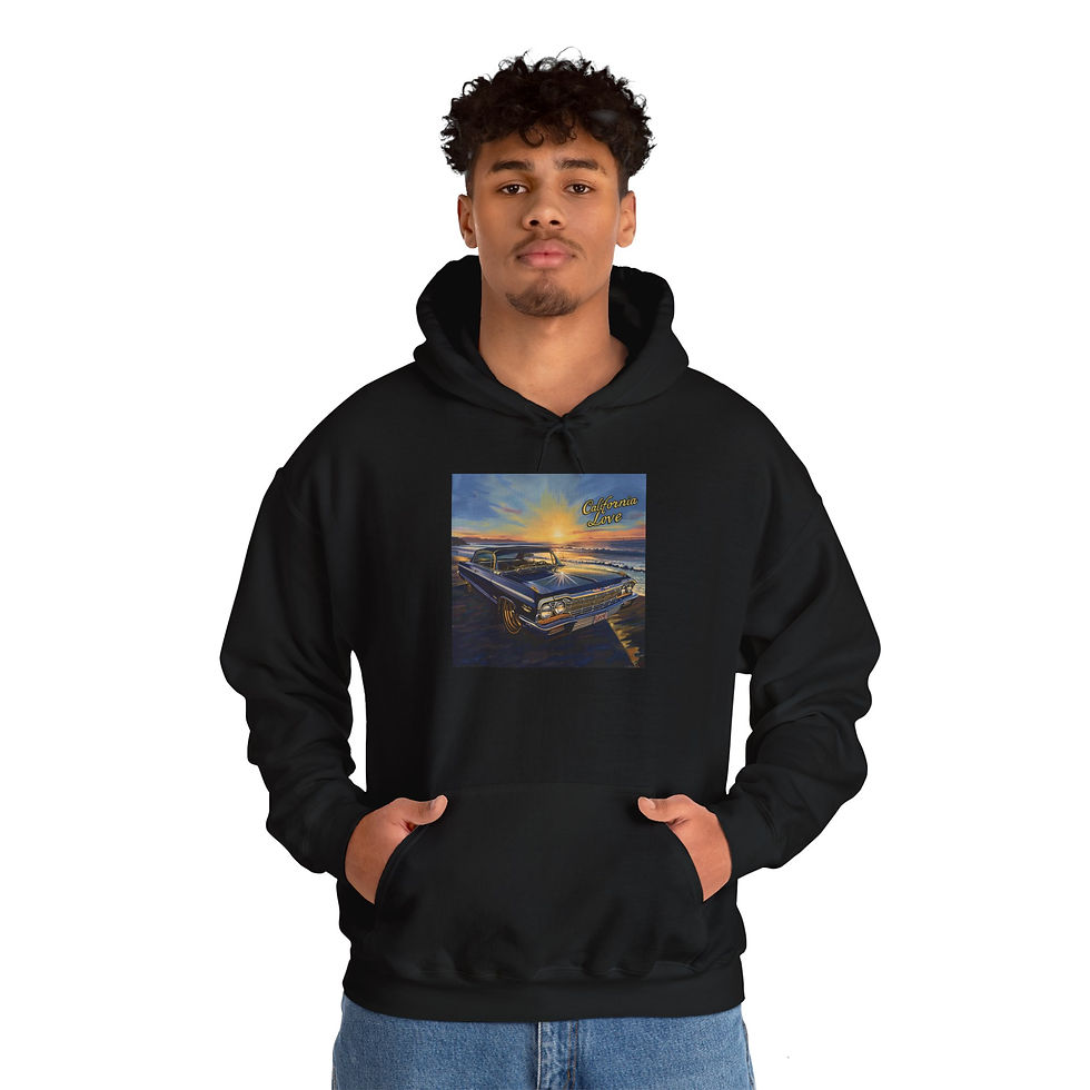 California Low Rider Car Stylized Hooded Sweatshirt