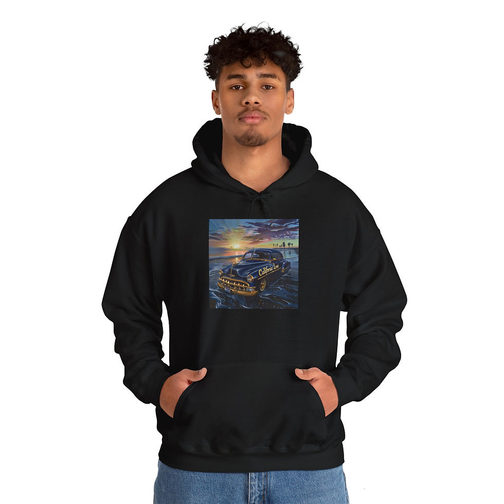 California Low Rider Car Stylized Hooded Sweatshirt