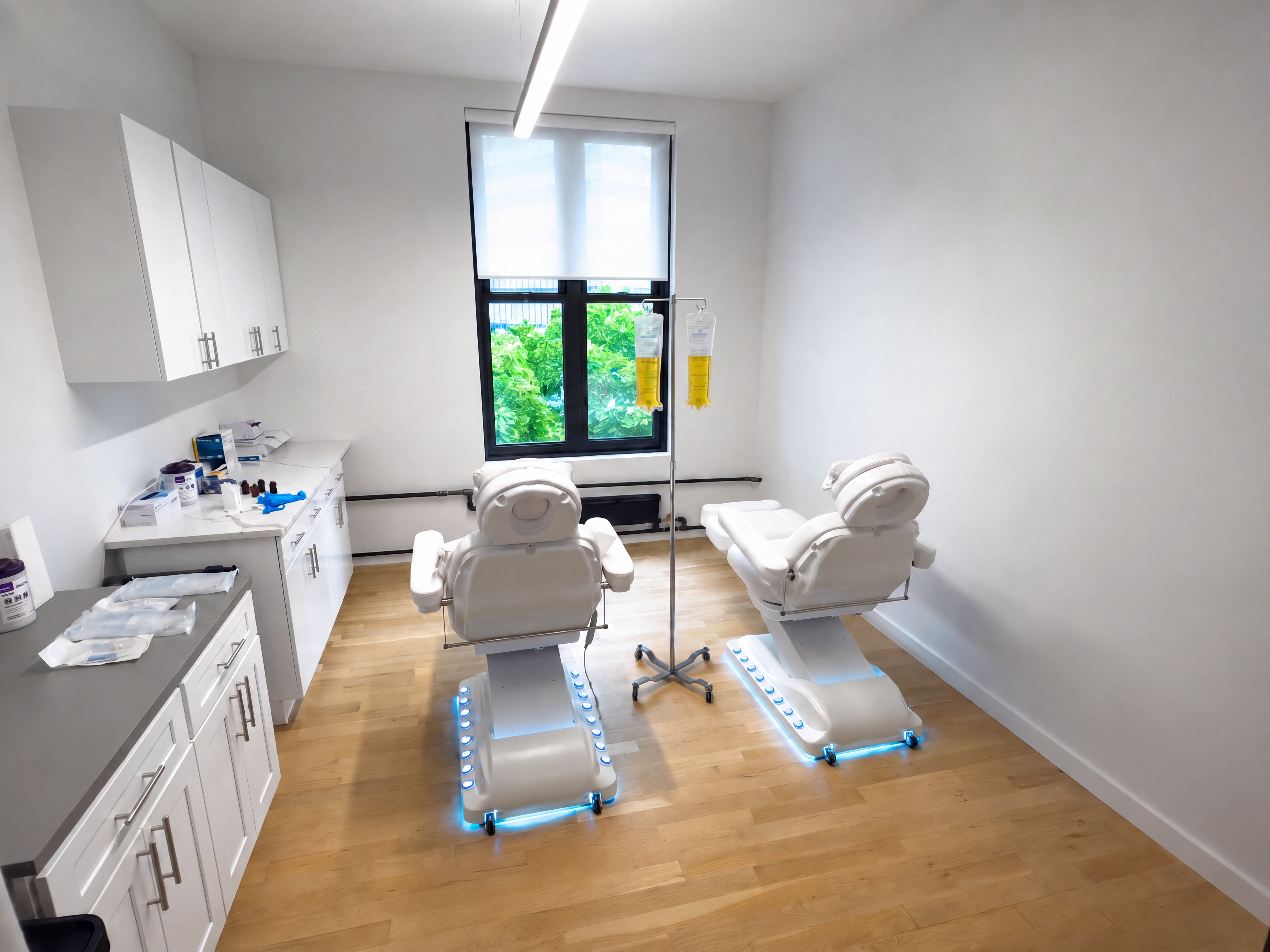 Private IV therapy room at SoHo Men's Health for NAD+, NR and NMN infusions