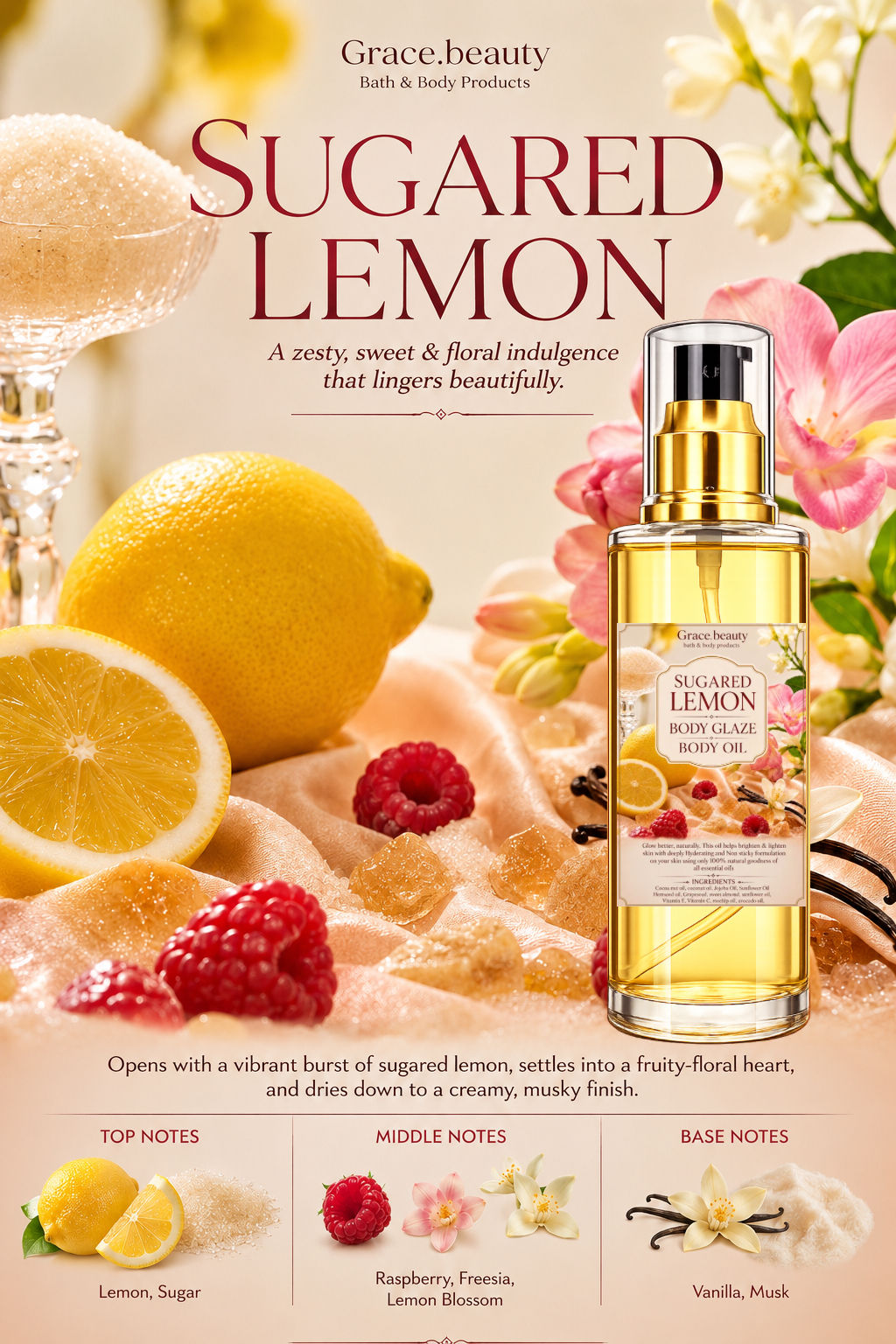Sugared Lemon Dry Body oil (Kayali)