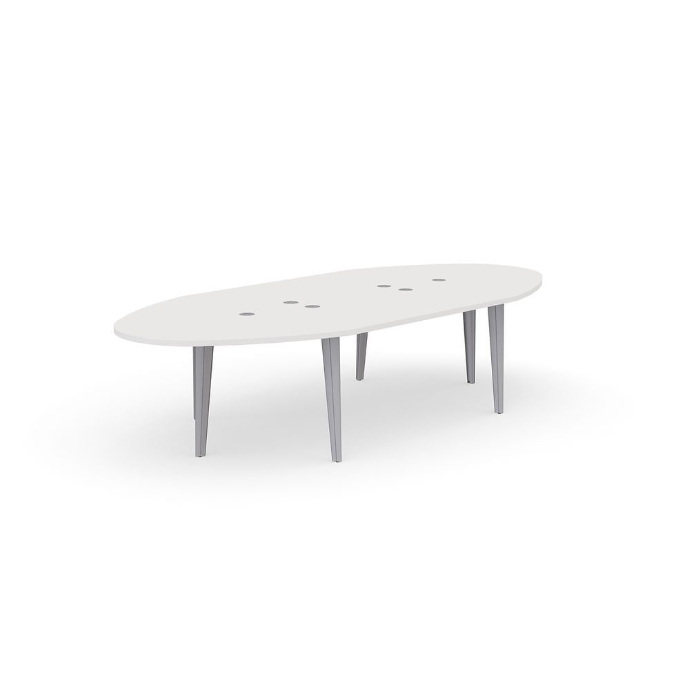 Thumbnail: Table ovale Woodwork - Piétement métal triangulaire - Capacité 12 personnes