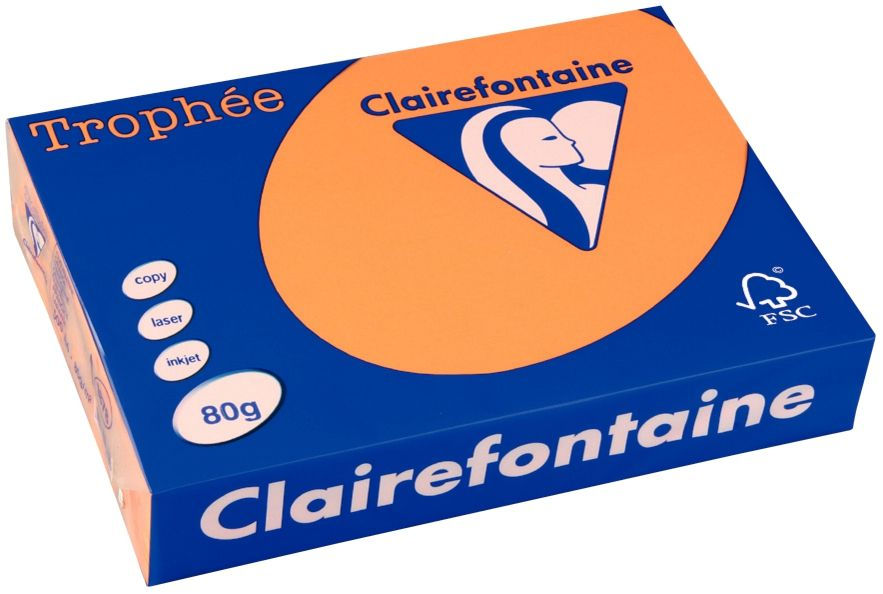 Ramette 500 feuilles de papier 80g A4 clémentine TROPHEE CLAIREFONTAINE