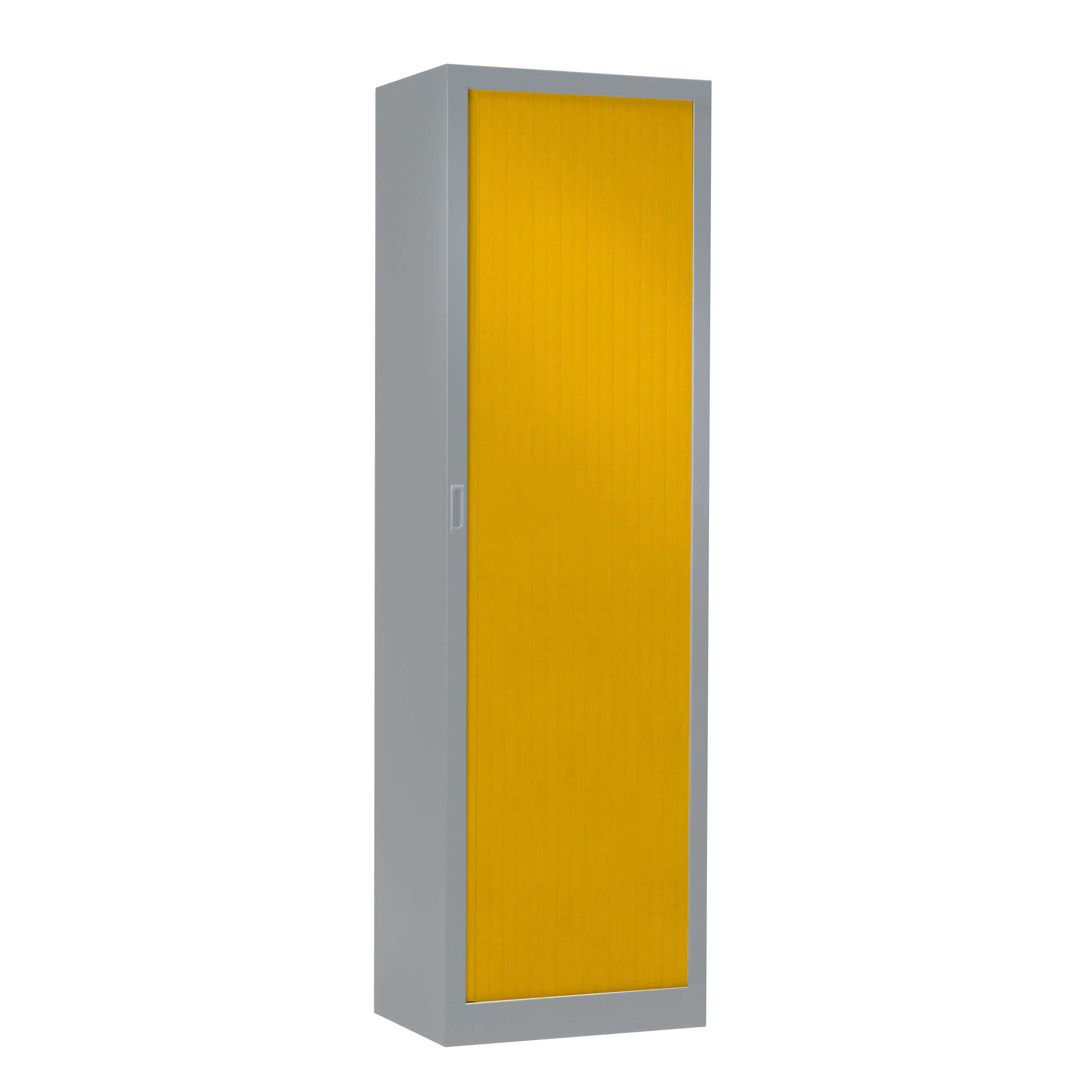 Armoire à rideaux bicolore 198 x 60 cm - Corps gris aluminium - Rideaux Color